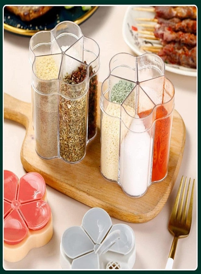 RIVOM 5 in 1 Spice Container Salt and Pepper Shaker Transparent Seasoning Shaker | Camping Seasoning Jars Travel Spice Containers | Condiment Bottle for Camping, Hiking, BBQ, Picnic | Spice Shaker - Image 5